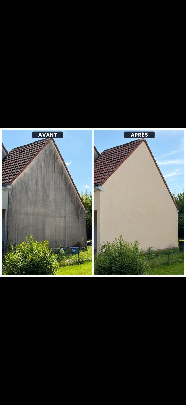 Pignon de façade avant et après intervention