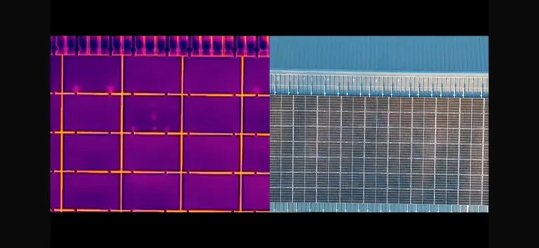 Panneaux solaires : vue thermique et vue visible